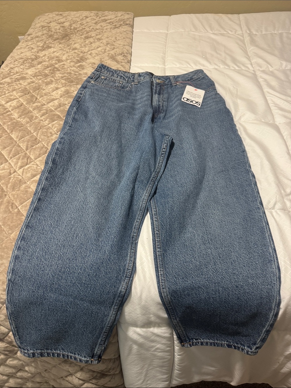 ASOS Medium Blue Relaxed Balloon Jeans